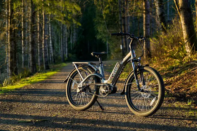 five electric mountain bikes discussed are the Specialized Turbo Levo, Trek Rail, Giant Trance E+, Haibike XDURO AllMtn, and Cannondale Moterra.